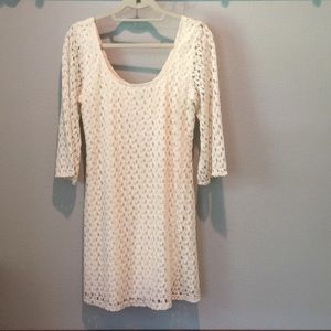 White boho crochet dress